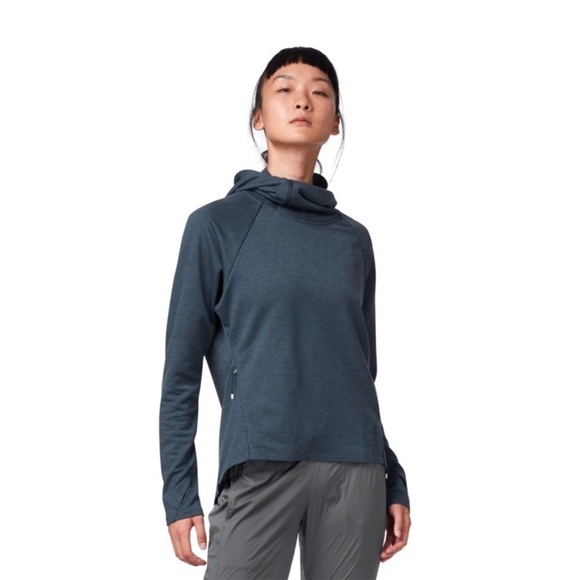 On Running High Neck Technical Hoodie Navy Size XS Run On Clouds Funnel Neck - Picture 1 of 16